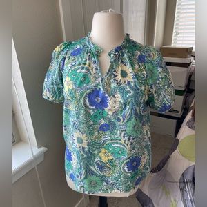 Talbots 100% Cotton Popover in a Summer Floral Design